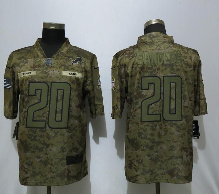 Men Detroit Lions #20 Sanders Nike Camo Salute to Service  Limited NFL Jerseys->baltimore ravens->NFL Jersey